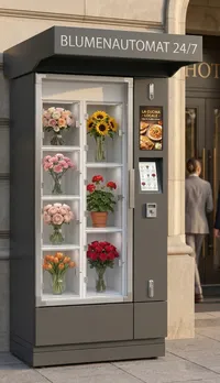 FLORA Blumenautomat mit Blumenfächern und integriertem Display - M1