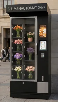 FLORA Blumenautomat mit Blumenfächern und integriertem Display - M1
