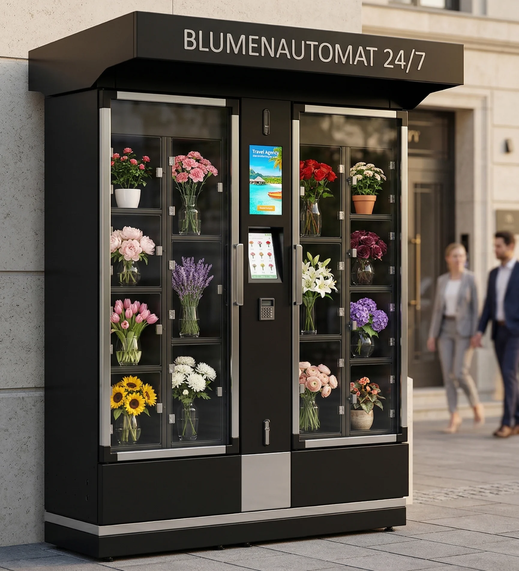FLORA Blumenautomat mit Blumenfächern und integriertem Display - M2