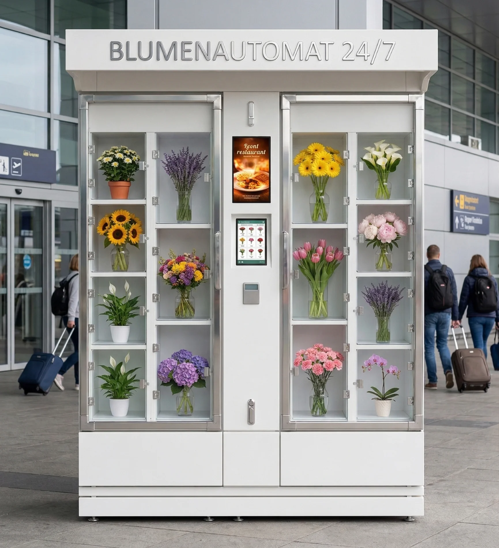 FLORA Blumenautomat mit Blumenfächern und integriertem Display - M2