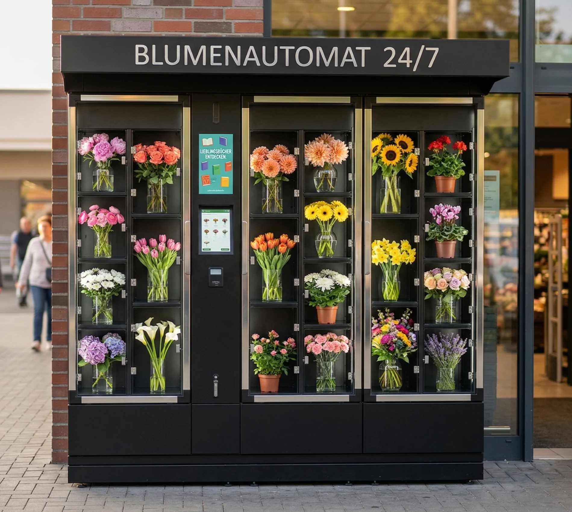 FLORA Blumenautomat mit Blumenfächern und integriertem Display - M3