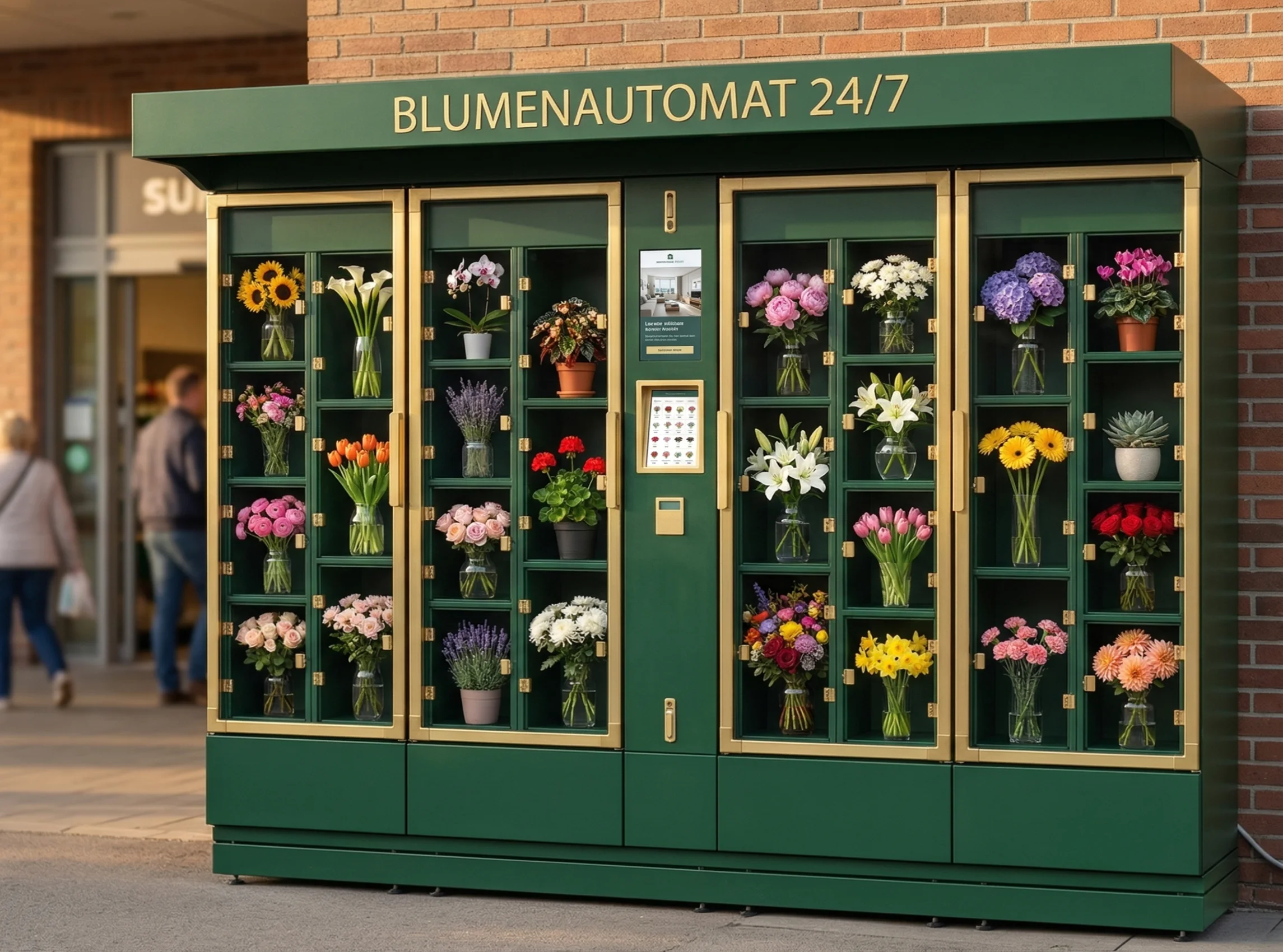 FLORA Blumenautomat mit Blumenfächern und integriertem Display - M4